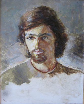 Portrait de jeune homme (huile sur carton, 41 X 33 cm, Paris 1972. Coll.T.G.)