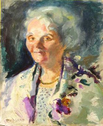 Portrait de vieille femme (huile sur carton, 46 X 38 cm, Paris vers 1958. Coll.T.G.)