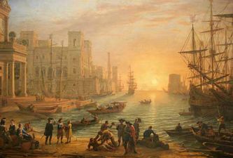 Claude Lorrain (Port de mer, huile sur toile, Louvre)