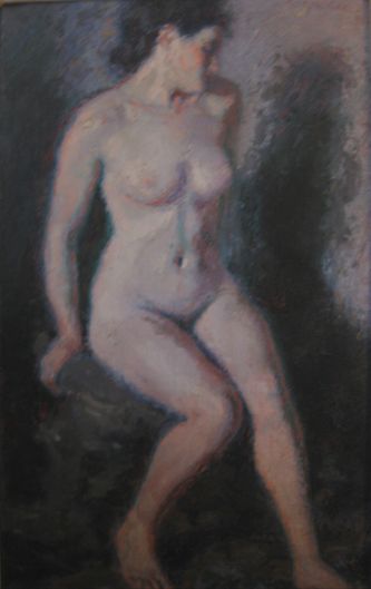 Dédée nue assise (huile sur toile, 146 X 97 cm ?, Toulon, 1930)