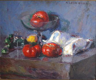 Nature morte aux tomates (huile sur toile,  
76 X 60 cm, Toulon vers 1929)