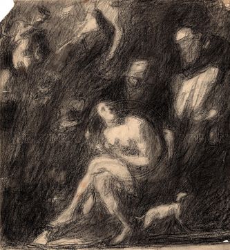D'après Rubens (fusain, 22 X 21 cm, vers 1923-1924)