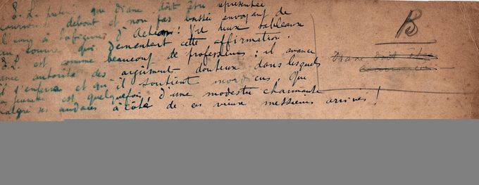 Note de l’élève des Beaux-Arts, Léon Gard, contestant son professeur, Ernest Laurent, lequel prétendait que Diane ne doit pas être représentée baissée envoyant de l'eau à la figure d'Actéon.