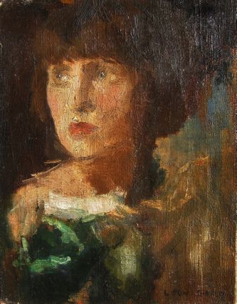 Portrait d'Andrée Gard (La sœur aînée du peintre, huile sur toile, 35 X 27 cm, Paris vers 1935)