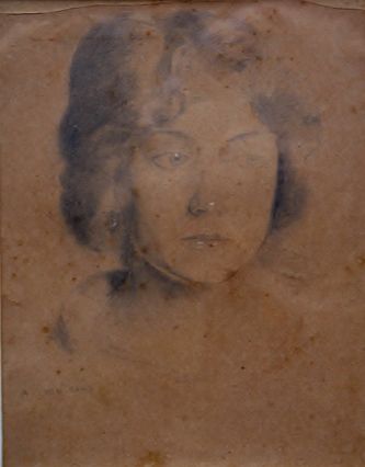 La sœur du peintre, Andrée ( dessin à la mine de plomb, 20 X 24 cm, vers 1925)