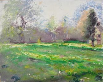Parc des Bonshommes (41 X 33 cm, huile sur carton, l'Isle-Adam, vers 1964-67)