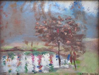 Parc des Bonshommes (24 X 19 cm, huile sur toile, l'Isle-Adam, vers 1964-67)