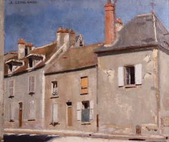 Une rue à Etampes (huile sur toile, 46 X 55 cm, vers 1930. Coll.particulière non localisée)