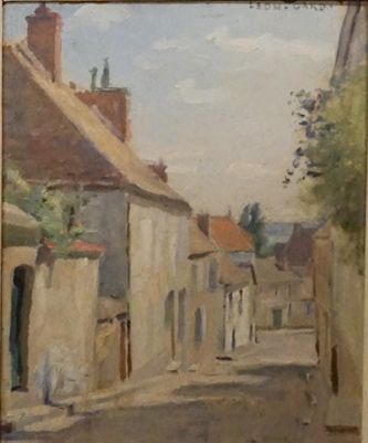 Rue à Montfort-l'Amaury, huile sur toile 35 X 27 cm, vers 1935. Coll.particulière non localisée)