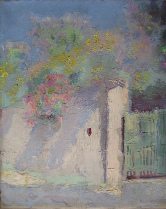 Le portail fleuri (huile sur toile, 46 X 38 cm, Toulon, 1926.Coll.T.G.)