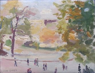 Rue animée (huile sur toile, 41 X 33 cm, Paris vers 1940. Coll.particulière non localisée)