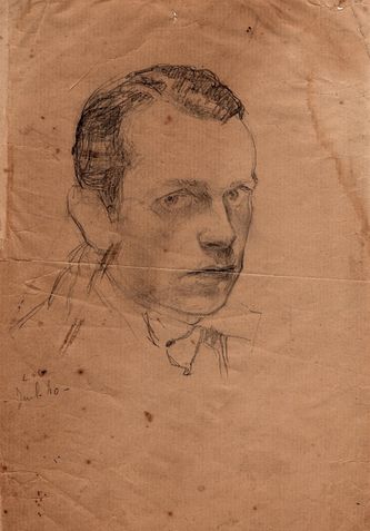 Autoportrait (mine de plomb sur papier, 20 X 13 cm, 1940)