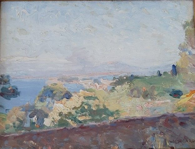 Vue du Cap Brun avec la rade de Toulon au loin (huile sur carton, 35 X 27 cm, 1939. Coll. particulière)