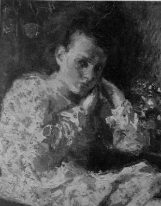 Portrait de Régine Poncet (huile sur toile, 73 X 60 cm, 1927) Reproduction noir et blanc. Tableau non localisé actuellement.