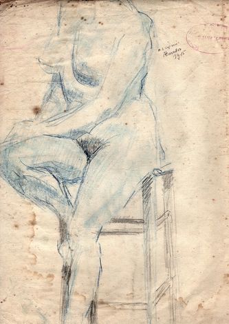 Etude de nu féminin (31 X 24 cm, Académie Ranson 1915)