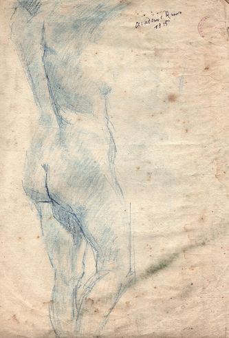 Etude de nu féminin (31 X 24 cm, Académie Ranson 1915)